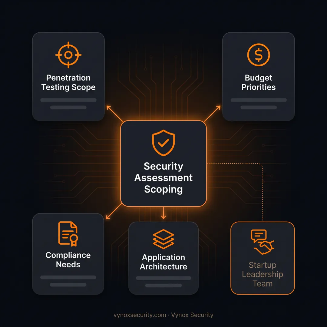 Security expert discussing testing scope with startup team