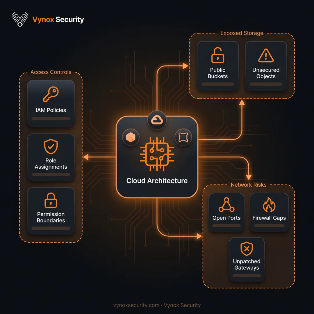 Security engineer reviewing cloud infrastructure risks