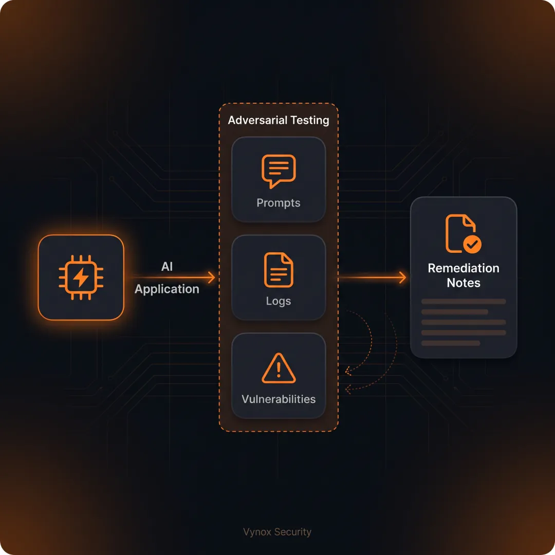 Security specialist testing an AI application