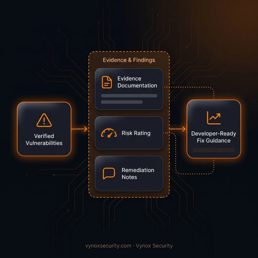 Security engineer documenting actionable vulnerabilities