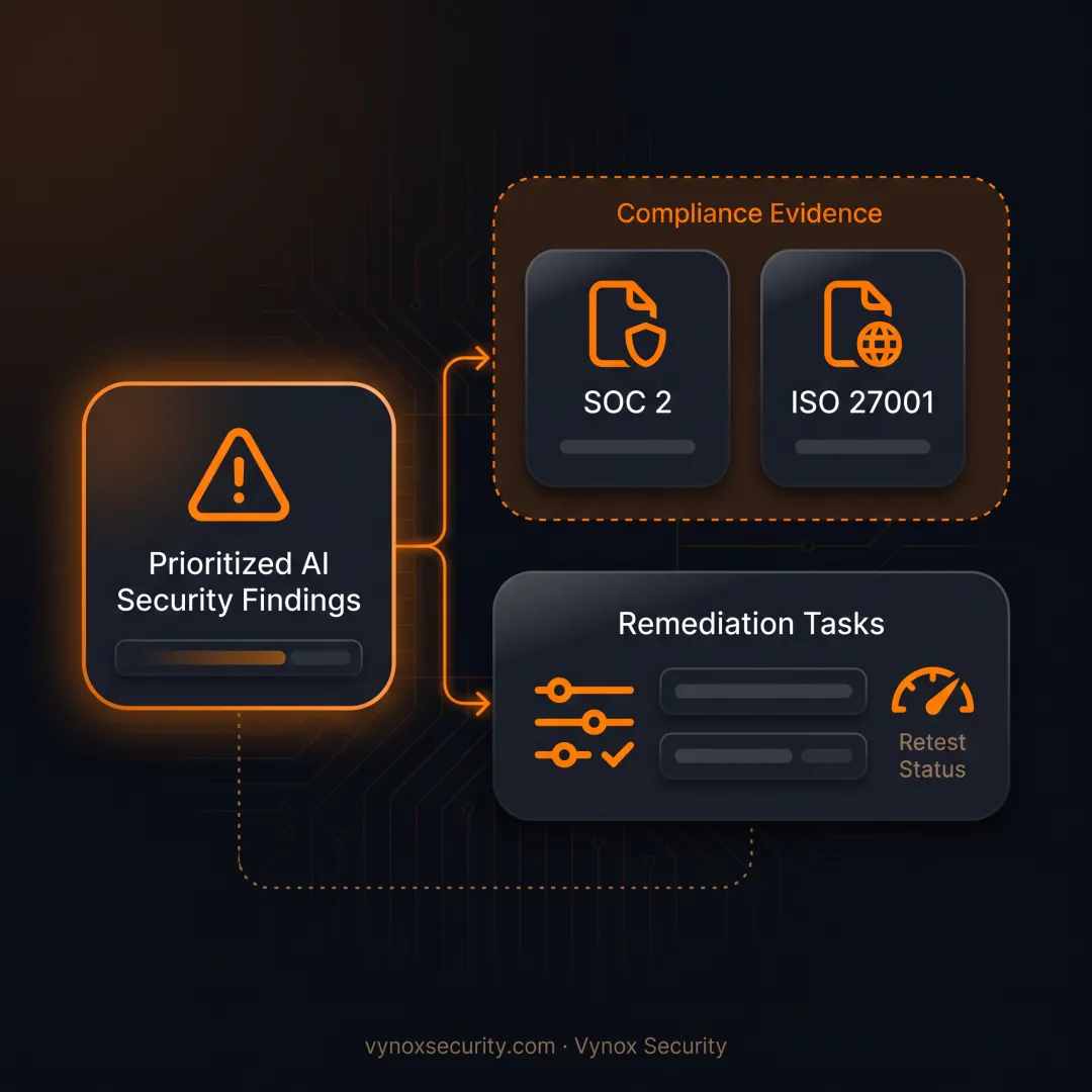 Engineer reviewing AI security findings