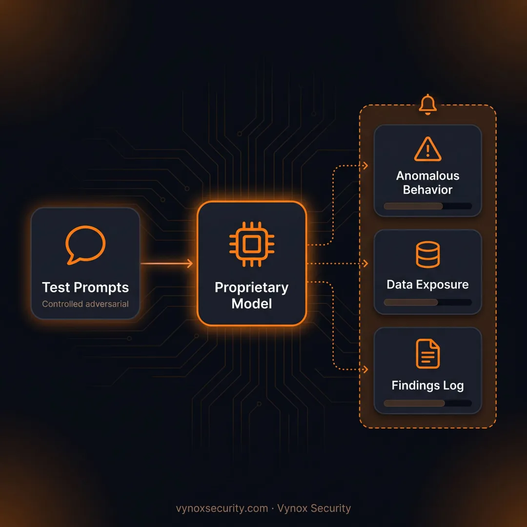 Analyst testing an AI model for extraction exposure