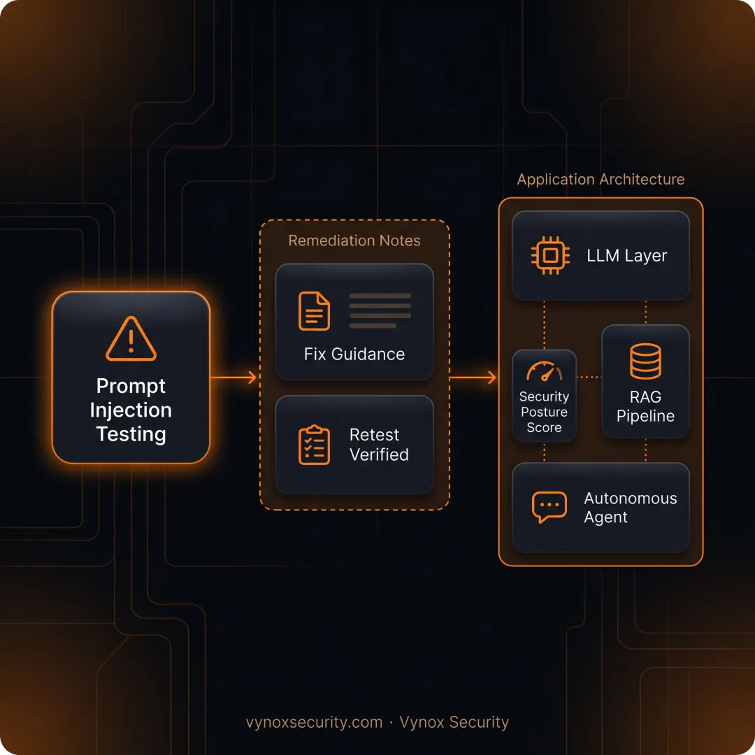 Engineer reviewing AI security test findings