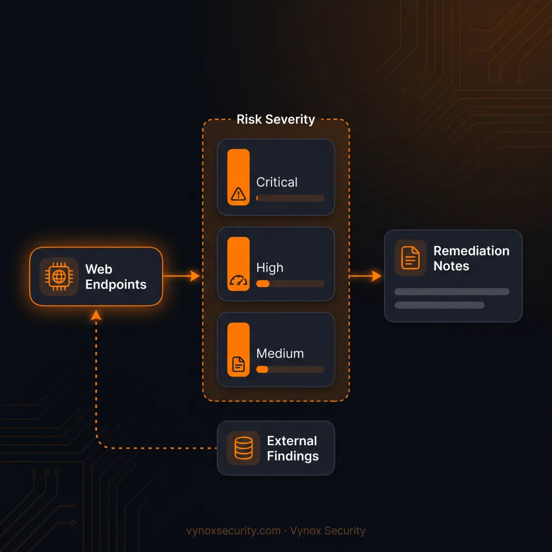 Security analyst reviewing external penetration test findings