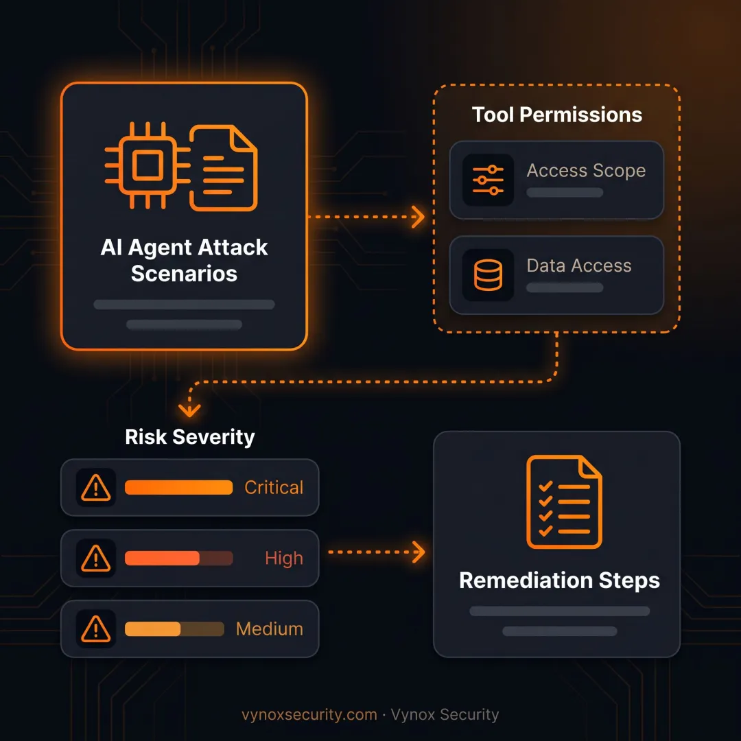 Engineer reviewing AI agent security findings