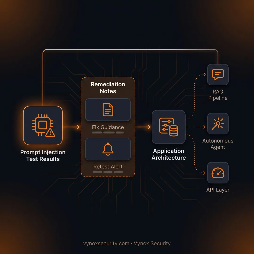 Engineer reviewing AI security assessment findings