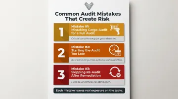Three critical Rust smart contract audit mistakes and their consequences process infographic