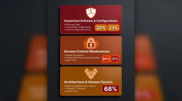 Three network vulnerability categories unpatched software access control architecture weaknesses