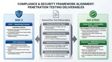 SOC 2 CC4.1 and ISO 27001 controls mapped to penetration testing evidence
