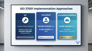 ISO 27001 implementation approach cost comparison DIY consultant versus compliance platform