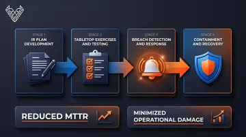 Incident response lifecycle stages from planning to breach containment and recovery