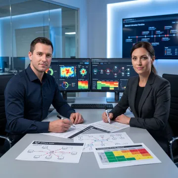 Analysts reviewing red team findings