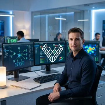 Cybersecurity analyst reviewing network vulnerabilities