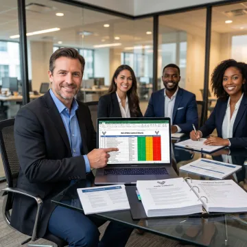 Consultant reviewing ISO 27001 controls