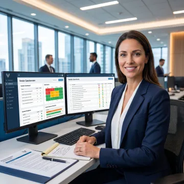 Analyst reviewing third-party risk controls