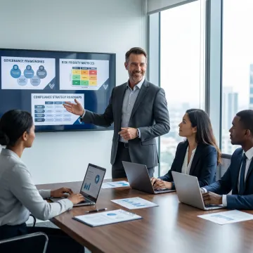 Virtual CISO presenting a cybersecurity strategy