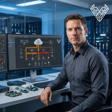 Specialist analyzing OT and IoT security architecture
