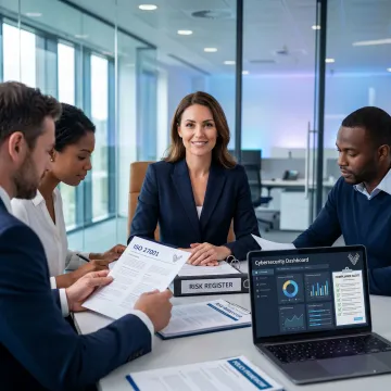 ISO 27001 consultant reviewing compliance controls