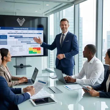 vCISO reviewing cybersecurity strategy and compliance priorities