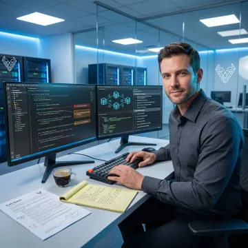 Auditor reviewing smart contract code