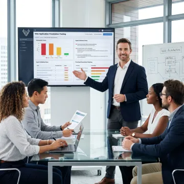 Consultant reviewing web application security findings