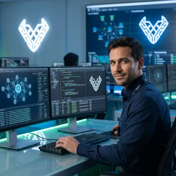 Blockchain security analyst reviewing smart contract risks