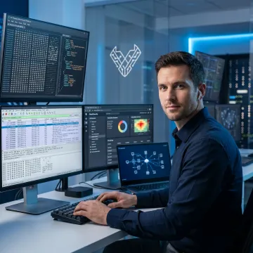 Engineer reviewing IoT firmware and network security findings