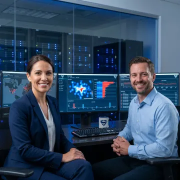 Security team reviewing cyber risk dashboards