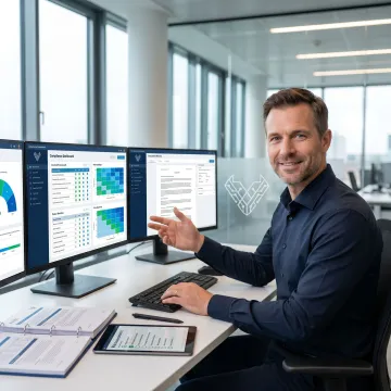 Consultant organizing compliance controls and evidence