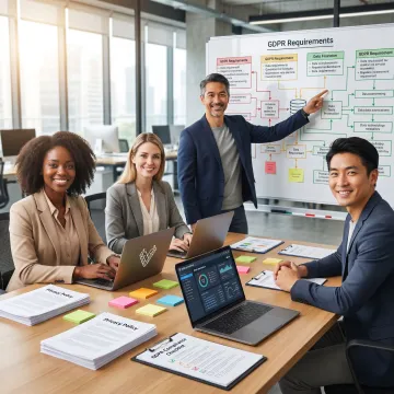 Team planning GDPR compliance improvements