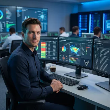 Security analyst monitoring endpoint threats