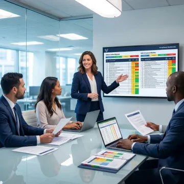 Consultant reviewing healthcare compliance controls