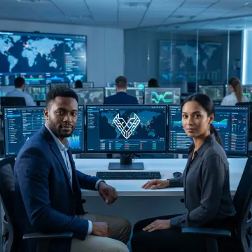 Cybersecurity analysts monitoring threats in a security operations center
