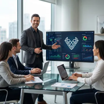 Cybersecurity consultant reviewing security posture with a business team
