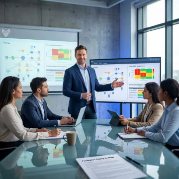 Consultant reviewing network security findings