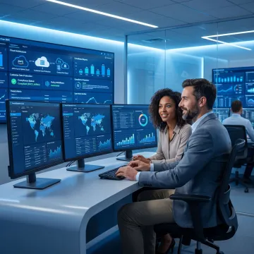 Cybersecurity team monitoring insurance IT systems