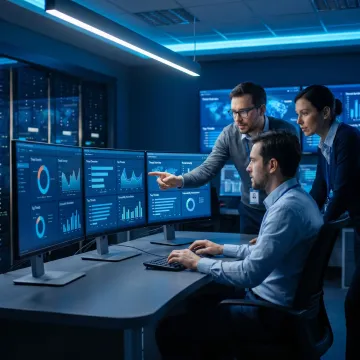 Security analysts monitoring cyber threats