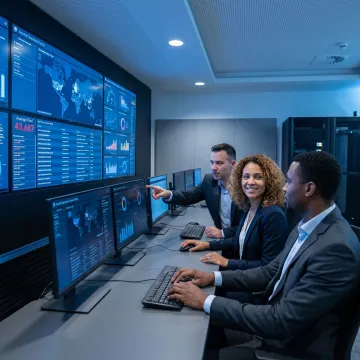 Security analysts monitoring cyber threats