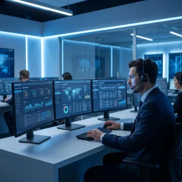 Cybersecurity analyst reviewing network vulnerabilities