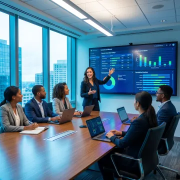 Consultant reviewing network security assessment results