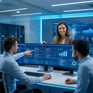 Cybersecurity team reviewing security posture and alerts