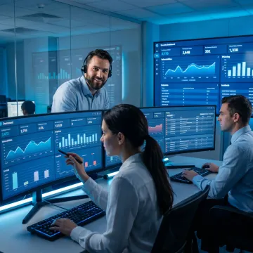 Cybersecurity team monitoring threats for managed security services