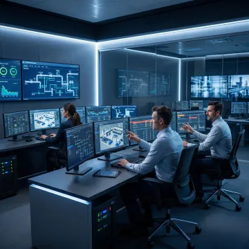 OT cybersecurity team monitoring industrial systems