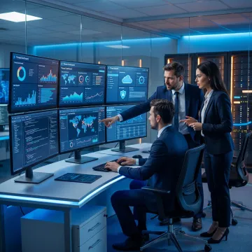 Security analysts monitoring cyber threats