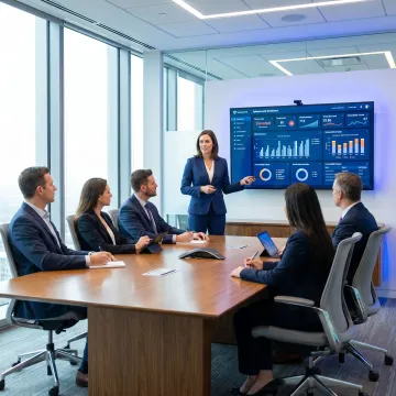 Cybersecurity consultant leading a virtual security strategy meeting