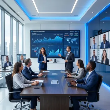 Interim CISO leading a cybersecurity strategy meeting