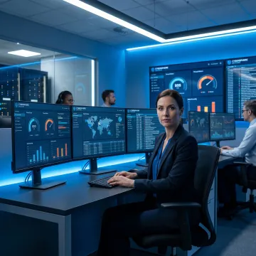 Security analyst monitoring cyber threats