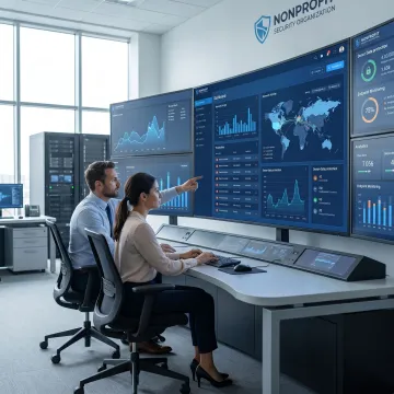 Cybersecurity team monitoring nonprofit systems