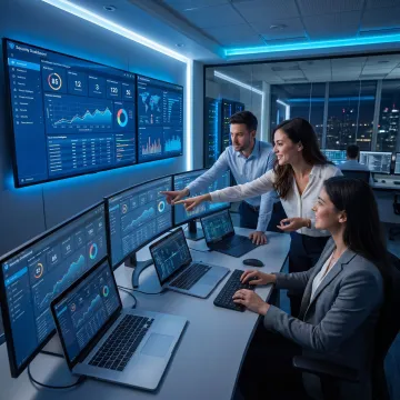 Cybersecurity team reviewing enterprise security operations