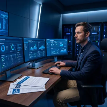 Security consultant reviewing penetration testing findings